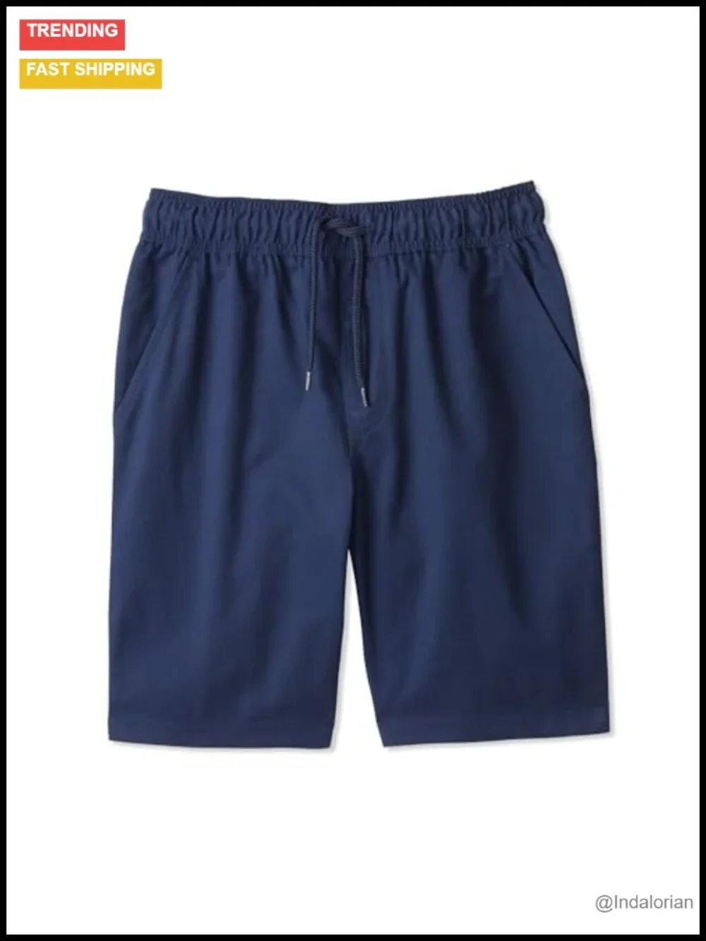 Boys' Pull-On Twill Shorts with Drawstring - Durable School Shorts